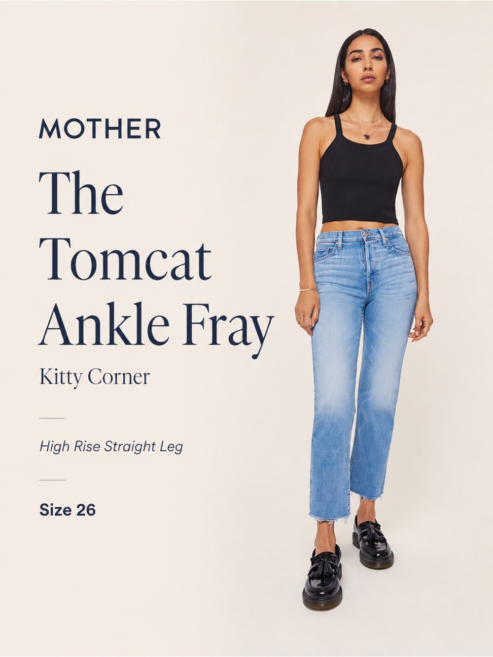 MOTHER‎ Tomcat Ankle Fray Jeans in Light Blue